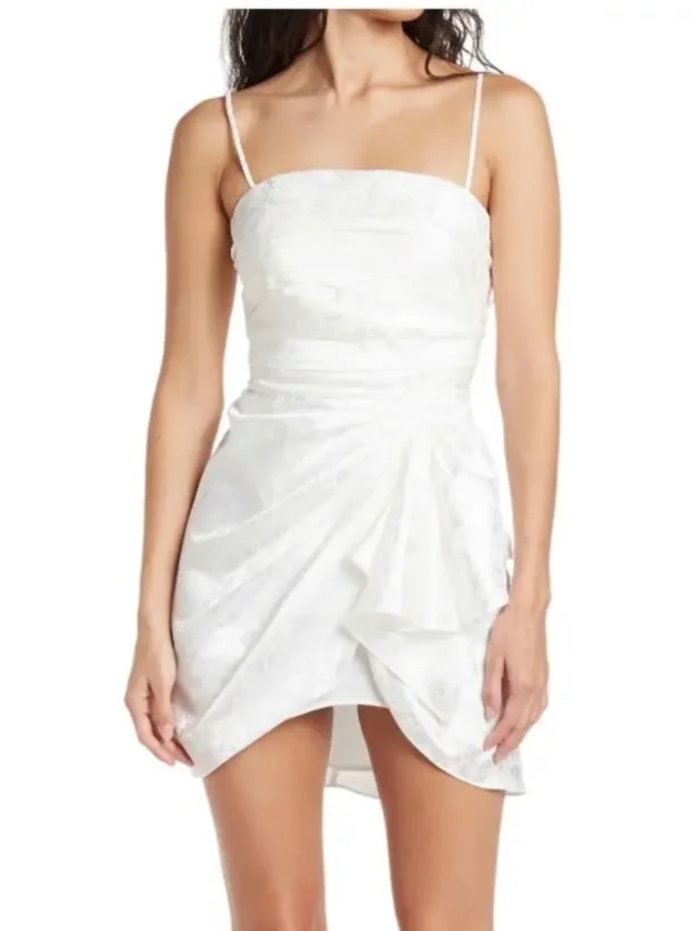 RONNY KOBO June Draped Cocktail Mini Dress in White Sz. S